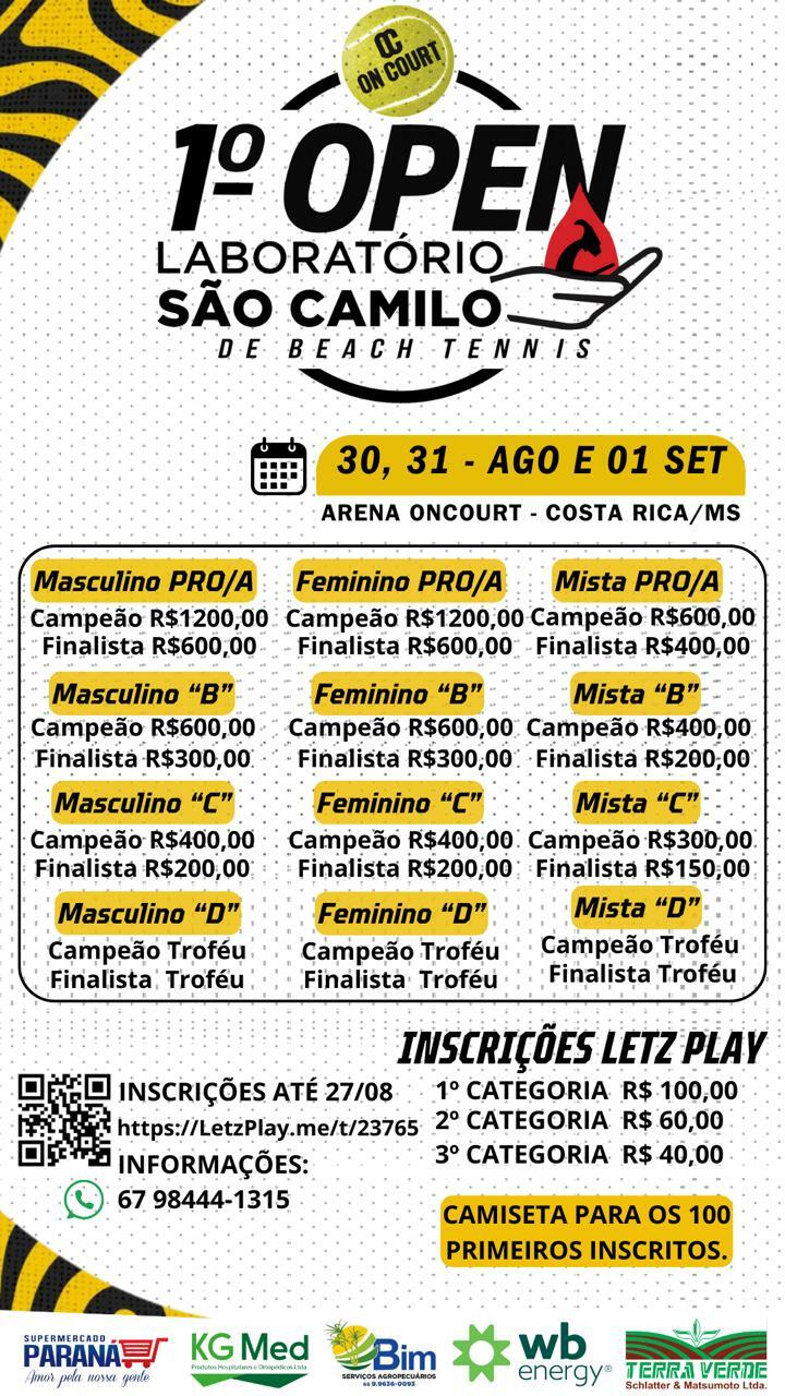 I Open de Beach Tennis no Laboratório São Camilo começa amanhã!