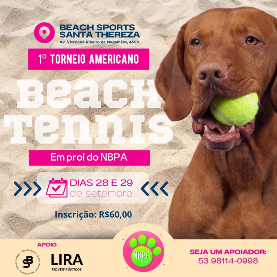 Torneio de Beach Tennis: Apoio ao Núcleo de Proteção Animal!