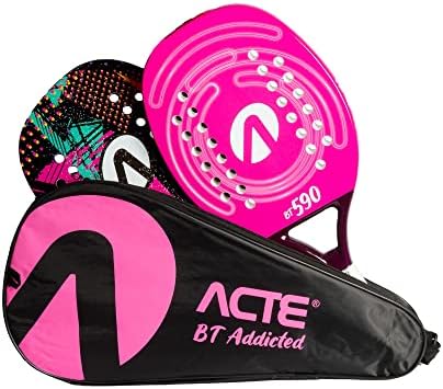         Acte, Bolsa para Raquete de Beach Tennis com Alça Ajustavel BT102-R - Preto e Rosa       