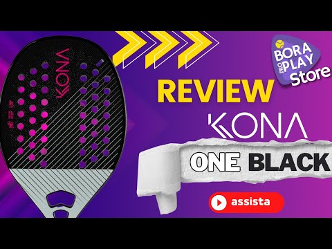 Raquete One Black 2024 da Kona, feita de carbono 3K, ideal para beach tennis.