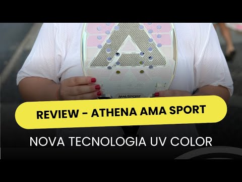 Raquete Athena da Ama Sport em destaque, feita de carbono 3K Silver, ideal para beach tennis.