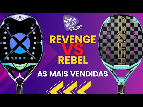 Comparação entre as raquetes de beach tennis Revenge e Rebel 2023, destacando suas características e estilos de jogo.