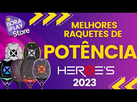 Raquetes Heroes 2023 destacando potência e desempenho para jogadores de beach tennis.