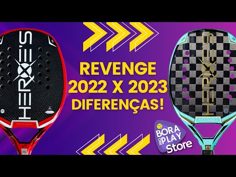 Comparação entre as raquetes Heroes Revenge 2022 e 2023, destacando suas características e inovações.