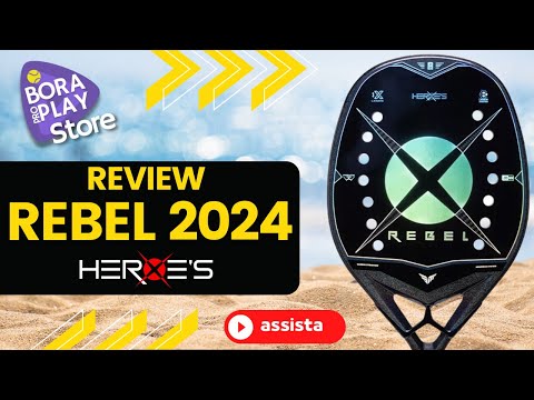 Raquete Rebel 2024 da Heroes com design arrojado e acabamento holográfico, ideal para beach tennis.