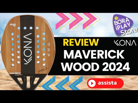 Raquete Maverick Wood 2024 com design em madeira, ideal para beach tennis.