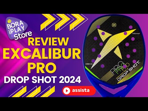 Raquete Dropshot Excalibur Pro BT 2024 com design moderno e construção em carbono 12K.