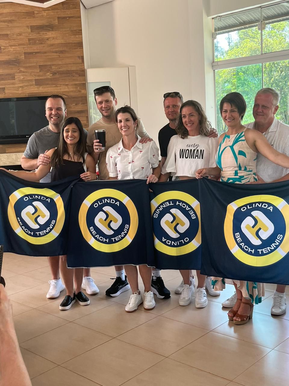 Atletas da Arena Olinda se preparando para a Copa das Federações de Beach Tennis em Toledo, Paraná.