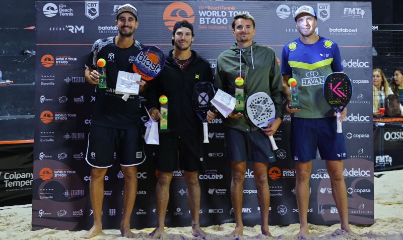 Duplas competindo no ITF BT 400 de beach tennis em Belo Horizonte.