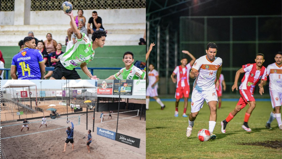 Eventos esportivos em Roraima com competições de futebol, handebol e beach tennis.