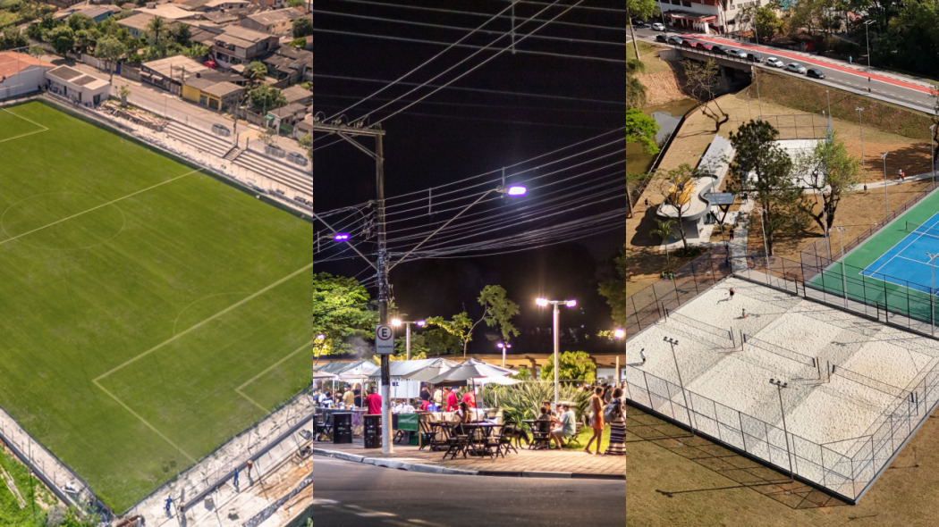 Eventos esportivos e gastronômicos em Guararema, incluindo Jogo das Estrelas e Feira Noturna Gastronômica.