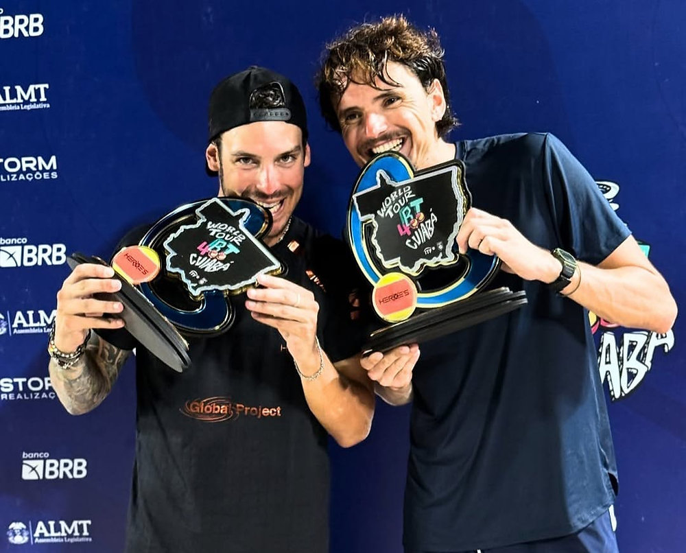 Jogadores de Beach Tennis competindo no World Tour BT 400 em Cuiabá.